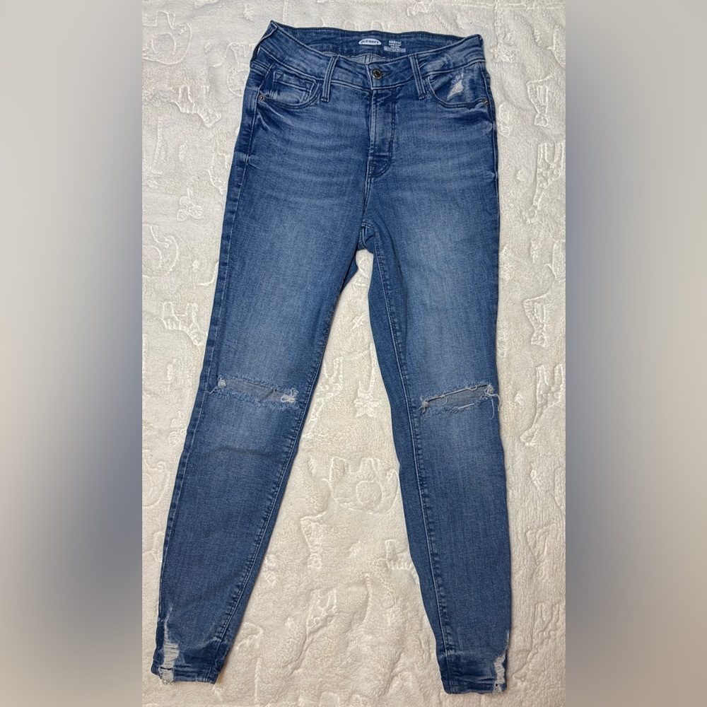 Old Navy Distressed Blue Skinny Jeans